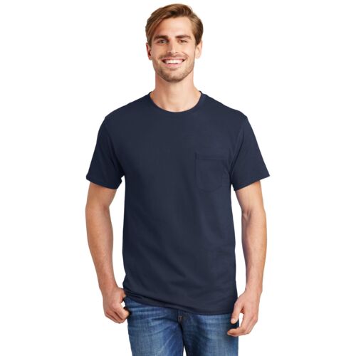 Authentic 100% Cotton T Shirt with Pocket Thumbnail