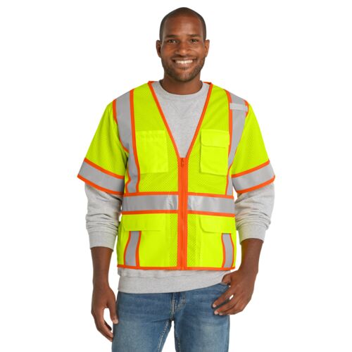 Ansi 107 Class 3 Surveyor Mesh Zippered Two Tone Short Sleeve Vest Thumbnail