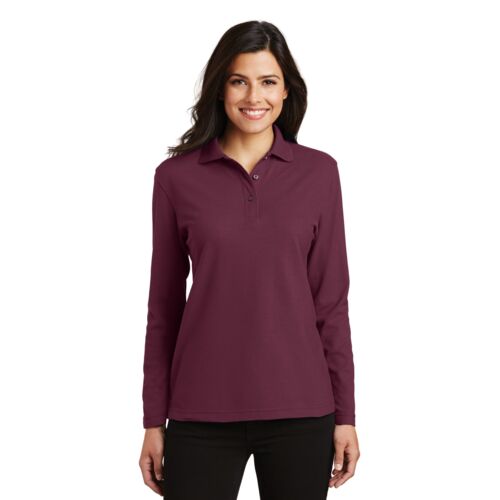 Ladies Silk Touch™ Long Sleeve Polo Thumbnail